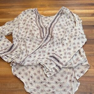 Women's Free People V-Neck Gauze Blouse
